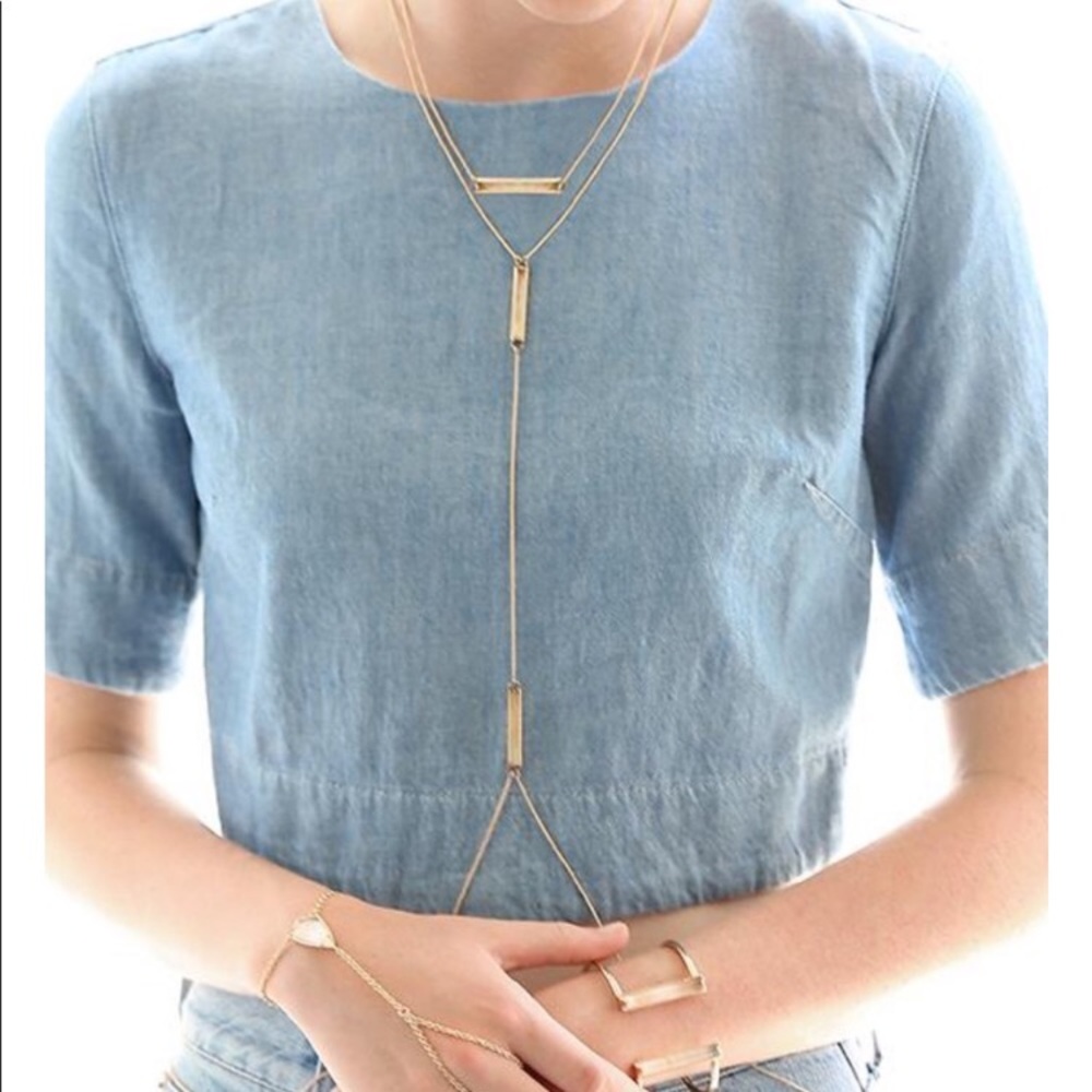Kendra Scott body chain necklace in rose gold